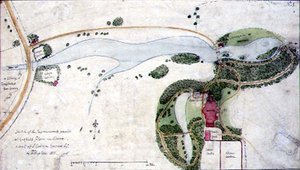En haveplan for Gosfield Place, Essex af Humphry Repton