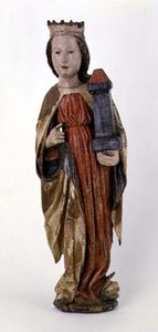 St. Barbara, fra Kassa, 1450-60 (malet træ)