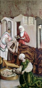 Johannes Døberens fødsel, Kisszeben, 1490 af Hungarian School
