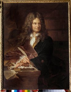 Portræt af Nicolas Boileau (1636 - 1711) dit Boileau Despreaux (Boileau-Despreaux), fransk forfatter - Maleri fra Hyacinthe Rigauds værksted (1659-1743) af Hyacinthe (studio of) Rigaud