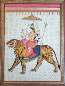 Gudinden Durga på sin tiger