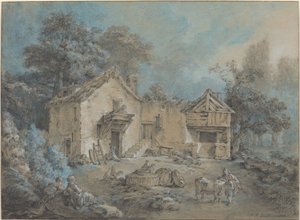 Gårdscene af I Jean Baptiste Hüet