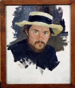 Selvportræt (Selvportræt). Maleri af Jakov Jakovlevich Kalinichenko (1869-1938), olie på lærred af Iakov Kalinichenko