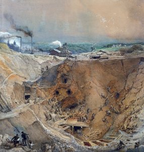 Dagbrud i Vieille Montagne, Saone et Loire, ca. 1854 af Ignace Francois Bonhomme