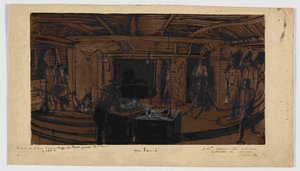 I baggrunden minearbejdernes frokost, 1866 af Ignace Francois Bonhomme
