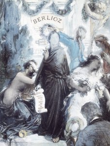 Akvarellitografi til minde om 100-året for Hector Berlioz