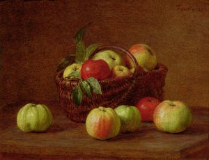 Æbler i en kurv og på et bord, 1888 af Ignace Henri Jean Fantin Latour
