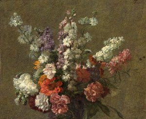 Delphiniums; Lærkespore, 1899 af Ignace Henri Jean Fantin Latour