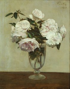 Lyserøde roser af Ignace Henri Jean Fantin Latour