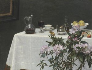 Stilleben: Bordhjørne, 1873 af Ignace Henri Jean Fantin Latour