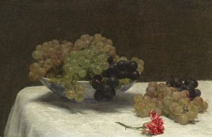 Stilleben med druer og en nellike, ca. 1880