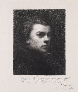 Kunstneren på 17 år, 1892. af Ignace Henri Jean Fantin-Latour