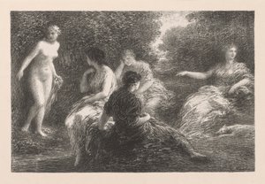 De badende, 1896. af Ignace Henri Jean Fantin Latour