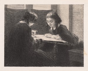 The Embroideres Les Embroiderers, 1898. af Ignace Henri Jean Fantin Latour