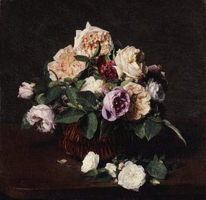 Vase med blomster, 1876 af Ignace Henri Jean Fantin Latour