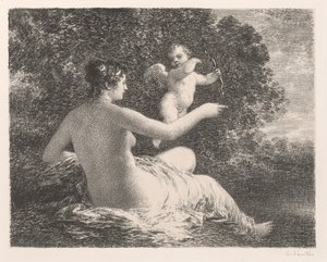 Venus og Amor, 1896. af Ignace Henri Jean Fantin Latour