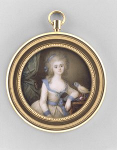 Portrait of a Woman, ca. 1785 (akvarel på elfenben, ormolu og glas) af Ignace Jean Victor Campana