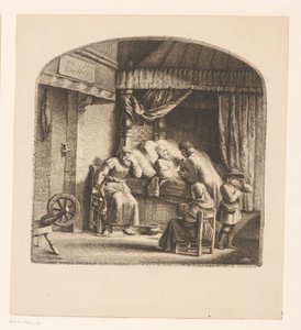Gammel mand på dødslejet af Ignace Joseph de Claussin (attributed to)