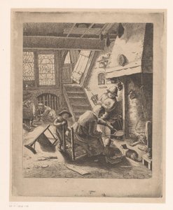Pandekagebager med mand og børn af Ignace Joseph de Claussin (attributed to)
