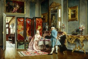 Figurer i et elegant interiør, 1879 af Ignacio Leon y Escosura