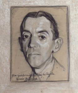 PORTRÆT AF RAMON PEREZ DE AYALA (1888–1962) SPANSK FORSKRITTER OG JOURNALIST - TEGNING - GENERATION AF 1914 af Ignacio Zuloaga