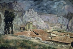 PANCORBO LANDSKAB - 1917 - O/L - 90X130 CM af Ignacio Zuloaga y Zabaleta