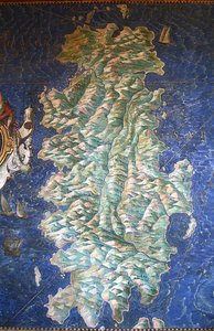 Kort over Sardinien - Kortgalleriet - Vatikanmuseerne. af Ignazio Danti