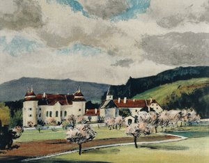 Weinzierl Slot nær Wieselburg, ca. 1909 (akvarel på papir) af Igo Potsch