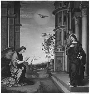 Bebudelsen, ca. 1502 (olie på træ transponeret på lærred)