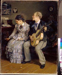 Nådesløs romantik. (hensynsløs romantik). Maleri af Ilarion Mikhailovich Pryanishnikov (1840-1894), olie på lærred