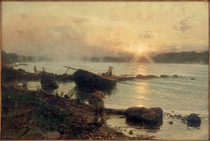 På den vestlige Dvina. solopgang af Ilya Efimovich Repin