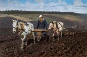 LEON TOLSTOI LABOURANT af Ilya Efimovich Repin