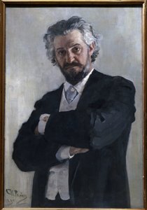 Portræt af Alexander Verzhbilovich (Verzhbilovic, Verzhibilovic, Vierzbilovich, Wierzbillowicz, Wierzbilovich, Wierzbilovicz, Wierzbilowicz) (1850-1911), violoncelliste russe, en 1895. Peinture de Ilia Iefimovich (1895) af Ilya Efimovich Repin
