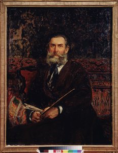 Portrait du peintre Alexei Bogolyubov (Bogolyubov y Bogolyubov) (1824-1896). Peinture de Ilya Yefimovitch Repin (Ilya Repine) (1844-1930), huile sir toile af Ilya Efimovich Repin