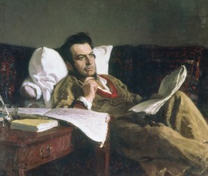 Portræt af Mikhail Glinka på tidspunktet for hans sammensætning af operaen 