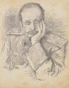 Portræt af komponisten César Antonovich Cui 1835-1918, 1900. af Ilya Efimovich Repin