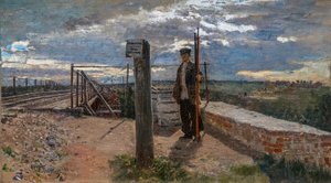 JERNBANEARBEJDER I KHOTKOVO af Ilya Efimovich Repin