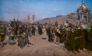 RELIGIØS PROCESSION I KURSK-PROVINSEN af Ilya Efimovich Repin