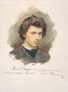 Selvportræt - Repin, Ilya Yefimovich (1844-1930) - 1866 - Akvarel på papir - 35x26 - Privat samling af Ilya Efimovich Repin