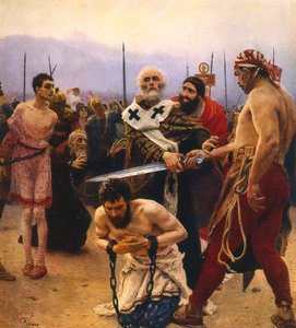 St Nicholas redder tre uskyldige fra henrettelse, c1888 af Ilya Efimovich Repin