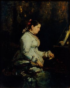 Kvinde ved et flygel, 1880 af Ilya Efimovich Repin