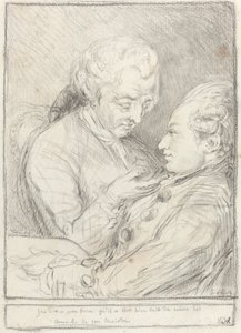 Portræt af kunstneren med hans yngre bror, Augustin Saint-Aubin af Imitator of Gabriel Jacques de Saint Aubin