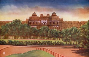 Delhi Gate, Agra Fort (farvefoto) af Indian photographer