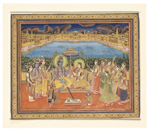 A painting of Rama and Sita, India, Jaipur, c.1800dani af Indian School