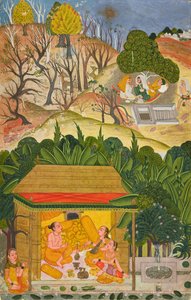 En sommermåned, folio fra en Baramasa, ca. 1750 af Indian School