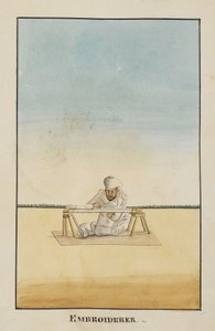 Tilføj Or 2716, Broderer siddende ved hans stel af Indian School