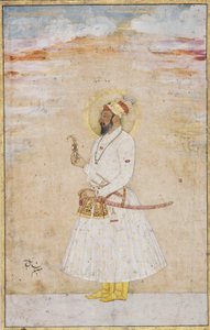 Azim us Shan Bahadur, ca. 1720 (ugennemsigtigt wc & guld på papir) af Indian School