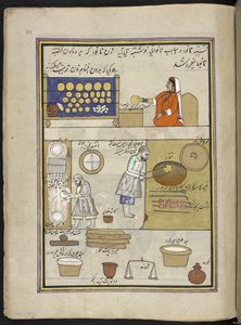 bagere,  86 tegninger indbundet i et bind, der viser håndværk og erhverv i Kashmir, håndværkere vises i arbejde med deres redskaber og udstyr,  Af en Kashmir-kunstner, sandsynligvis i Srinagar, ca. 1850-60 (gouache på papir) af Indian School
