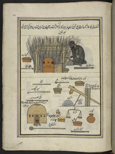 Armbåndsmager,  86 tegninger indbundet i et bind, der viser håndværk og erhverv i Kashmir, håndværkere vises i arbejde med deres redskaber og udstyr,  Af en Kashmir-kunstner, sandsynligvis i Srinagar, ca. 1850-60 (gouache på papir) af Indian School