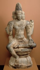 Brahma, Chola-dynastiet (granit med spor af gesso og rødt pigment)